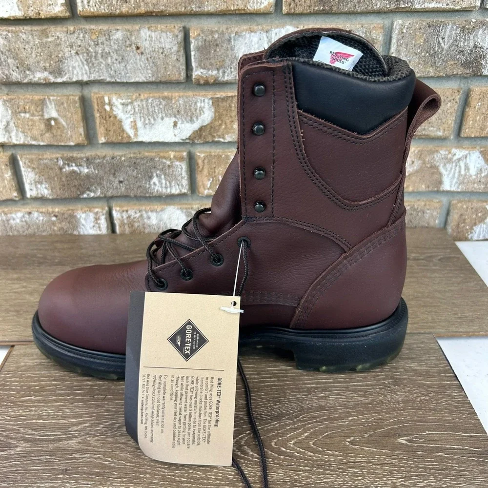 RedWing 914 SuperSole 2.0 8in Work Boots Mens 11D Brown Goretex Lace Up USA NEW